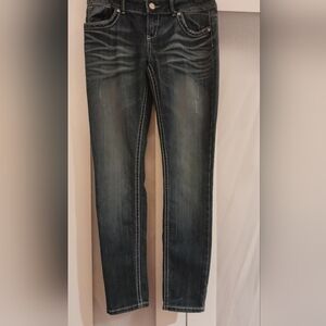 Bongo Mid-Rise Stretch Blue Skinny Jeans, Size 9